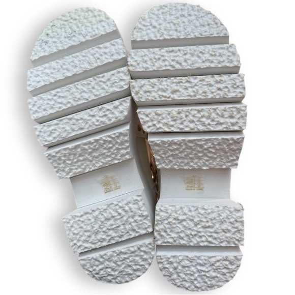 Demonia Ashes 33 Mary Jane Platforms Flatforms White Silver Size 9 - Picture 8 of 13